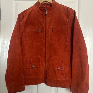 Ruff Hewn Terracotta Red Genuine Leather Jacket Medium Like New